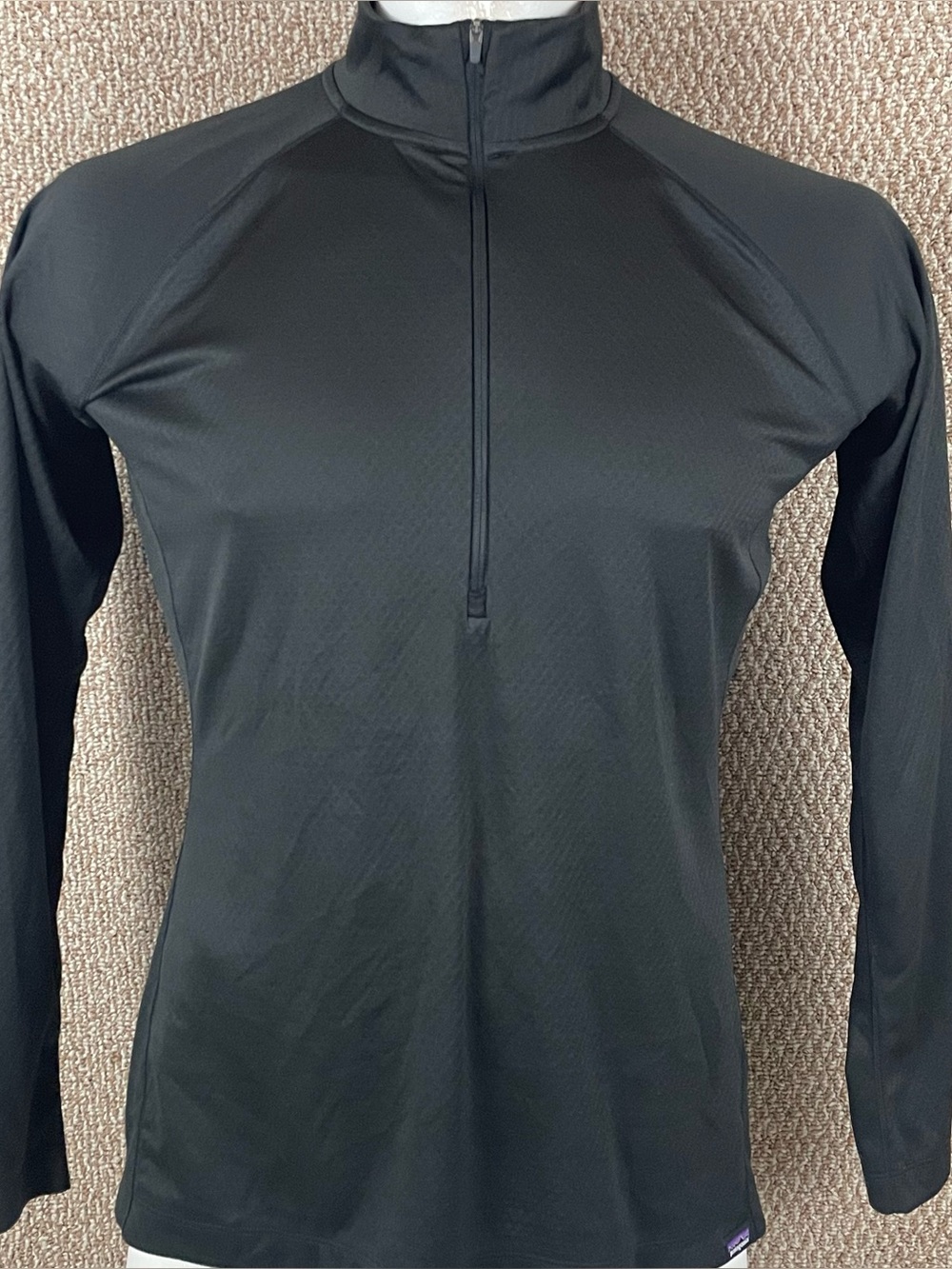 Patagonia Pullover Mens XL Capilene Midweight 1/4 Zip Black Base Layer B8
